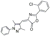 (4E)-2-(2-CHLOROPHENYL)-4-[(3,5-DIMETHYL-1-PHENYL-1H-PYRAZOL-4-YL)METHYLENE]-1,3-OXAZOL-5(4H)-ONE Struktur