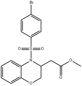 METHYL 2-(4-[(4-BROMOPHENYL)SULFONYL]-3,4-DIHYDRO-2H-1,4-BENZOXAZIN-3-YL)ACETATE Struktur