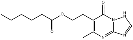 2-(5-METHYL-7-OXO-4,7-DIHYDRO[1,2,4]TRIAZOLO[1,5-A]PYRIMIDIN-6-YL)ETHYL HEXANOATE Struktur