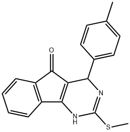 4-(4-METHYLPHENYL)-2-(METHYLSULFANYL)-1,4-DIHYDRO-5H-INDENO[1,2-D]PYRIMIDIN-5-ONE Struktur