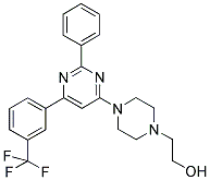 2-(4-[2-PHENYL-6-(3-TRIFLUOROMETHYL-PHENYL)-PYRIMIDIN-4-YL]-PIPERAZIN-1-YL)-ETHANOL Struktur