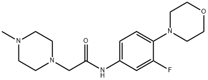 N-(3-FLUORO-4-MORPHOLINOPHENYL)-2-(4-METHYLPIPERAZINO)ACETAMIDE Struktur