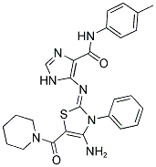 (Z)-5-(4-AMINO-3-PHENYL-5-(PIPERIDINE-1-CARBONYL)THIAZOL-2(3H)-YLIDENEAMINO)-N-P-TOLYL-1H-IMIDAZOLE-4-CARBOXAMIDE Struktur