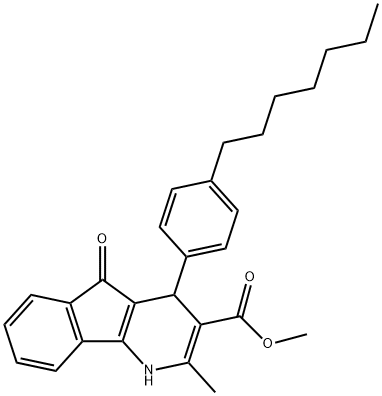 METHYL 4-(4-HEPTYLPHENYL)-2-METHYL-5-OXO-4,5-DIHYDRO-1H-INDENO[1,2-B]PYRIDINE-3-CARBOXYLATE Struktur