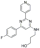 3-([6-(4-FLUOROPHENYL)-2-PYRIDIN-4-YLPYRIMIDIN-4-YL]AMINO)PROPAN-1-OL Struktur