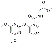 [2-[(4,6-DIMETHOXYPYRIMIDIN-2-YL)THIO]BENZAMIDO]ACETIC ACID, METHYL ESTER Struktur