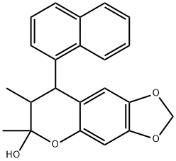 6,7-DIMETHYL-8-(1-NAPHTHYL)-7,8-DIHYDRO-6H-[1,3]DIOXOLO[4,5-G]CHROMEN-6-OL Struktur