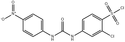 2-CHLORO-4-[3-(4-NITRO-PHENYL)-UREIDO]-BENZENE SULFONYL CHLORIDE Struktur