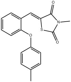 3-METHYL-5-((Z)-[2-(4-METHYLPHENOXY)PHENYL]METHYLIDENE)-1,3-THIAZOLANE-2,4-DIONE Struktur