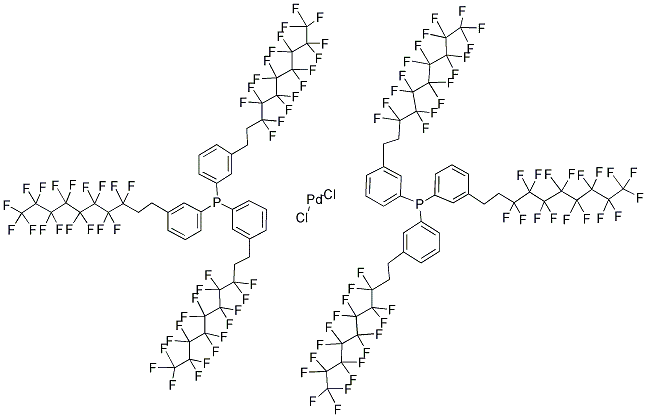 BIS[TRIS(3-(1H,1H,2H,2H-PERFLUORODECYL)PHENYL)PHOSPHINE]PALLADIUM(II) DICHLORIDE Struktur