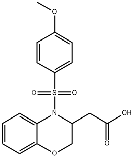 2-(4-[(4-METHOXYPHENYL)SULFONYL]-3,4-DIHYDRO-2H-1,4-BENZOXAZIN-3-YL)ACETIC ACID Struktur