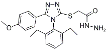 [4-(2,6-DIETHYL-PHENYL)-5-(4-METHOXY-PHENYL)-4H-[1,2,4]TRIAZOL-3-YLSULFANYL]-ACETIC ACID HYDRAZIDE Struktur