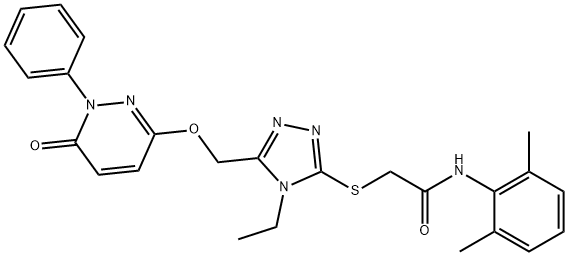 N-(2,6-DIMETHYLPHENYL)-2-[(4-ETHYL-5-([(6-OXO-1-PHENYL-1,6-DIHYDRO-3-PYRIDAZINYL)OXY]METHYL)-4H-1,2,4-TRIAZOL-3-YL)SULFANYL]ACETAMIDE Struktur