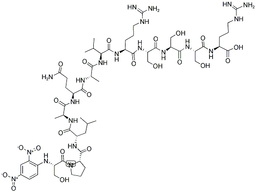 DNP-SER-PRO-LEU-ALA-GLN-ALA-VAL-ARG-SER-SER-SER-ARG-OH Struktur