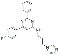 6-(4-FLUOROPHENYL)-N-[3-(1H-IMIDAZOL-1-YL)PROPYL]-2-PHENYLPYRIMIDIN-4-AMINE Struktur