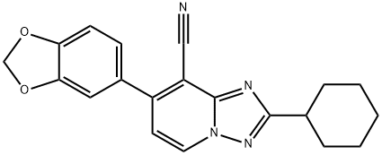 7-(1,3-BENZODIOXOL-5-YL)-2-CYCLOHEXYL[1,2,4]TRIAZOLO[1,5-A]PYRIDINE-8-CARBONITRILE Struktur