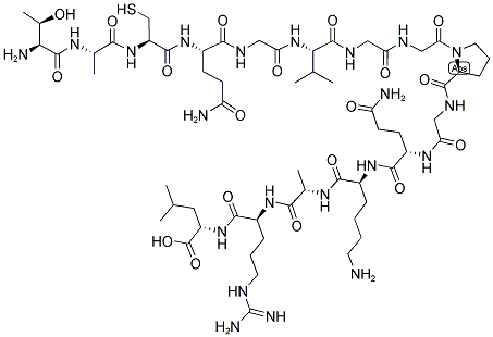 H-THR-ALA-CYS-GLN-GLY-VAL-GLY-GLY-PRO-GLY-GLN-LYS-ALA-ARG-LEU-OH Struktur