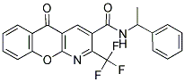 5-OXO-N-(1-PHENYLETHYL)-2-(TRIFLUOROMETHYL)-5H-CHROMENO[2,3-B]PYRIDINE-3-CARBOXAMIDE Struktur