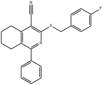 3-[(4-FLUOROBENZYL)SULFANYL]-1-PHENYL-5,6,7,8-TETRAHYDRO-4-ISOQUINOLINECARBONITRILE Struktur