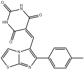 5-([6-(4-METHYLPHENYL)IMIDAZO[2,1-B][1,3]THIAZOL-5-YL]METHYLENE)-2,4,6(1H,3H,5H)-PYRIMIDINETRIONE Struktur