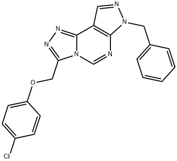 7-BENZYL-3-[(4-CHLOROPHENOXY)METHYL]-7H-PYRAZOLO[4,3-E][1,2,4]TRIAZOLO[4,3-C]PYRIMIDINE Struktur