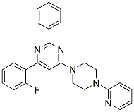 4-(2-FLUORO-PHENYL)-2-PHENYL-6-(4-PYRIDIN-2-YL-PIPERAZIN-1-YL)-PYRIMIDINE Struktur