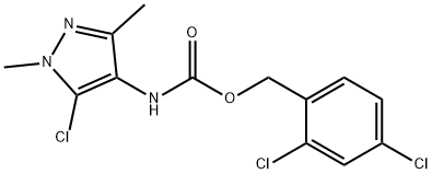 2,4-DICHLOROBENZYL N-(5-CHLORO-1,3-DIMETHYL-1H-PYRAZOL-4-YL)CARBAMATE Struktur