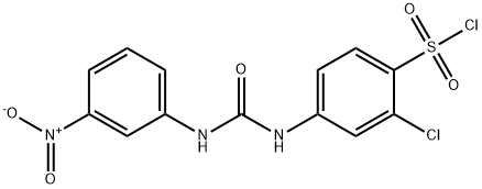 2-CHLORO-4-[3-(3-NITRO-PHENYL)-UREIDO]-BENZENE SULFONYL CHLORIDE Struktur