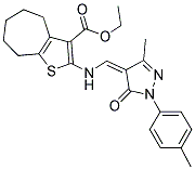 (Z)-ETHYL 2-((3-METHYL-5-OXO-1-P-TOLYL-1H-PYRAZOL-4(5H)-YLIDENE)METHYLAMINO)-5,6,7,8-TETRAHYDRO-4H-CYCLOHEPTA[B]THIOPHENE-3-CARBOXYLATE Struktur