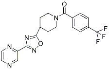 4-[3-(PYRAZIN-2-YL)-1,2,4-OXADIAZOL-5-YL]-1-(4-(TRIFLUOROMETHYL)BENZOYL)PIPERIDINE Struktur