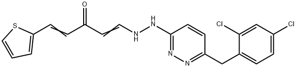 (1E,4Z)-1-(2-[6-(2,4-DICHLOROBENZYL)-3-PYRIDAZINYL]HYDRAZINO)-5-(2-THIENYL)-1,4-PENTADIEN-3-ONE Struktur