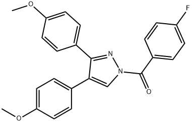 [3,4-BIS(4-METHOXYPHENYL)-1H-PYRAZOL-1-YL](4-FLUOROPHENYL)METHANONE Struktur