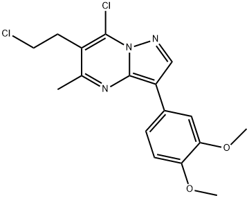 4-[7-CHLORO-6-(2-CHLOROETHYL)-5-METHYLPYRAZOLO[1,5-A]PYRIMIDIN-3-YL]-2-METHOXYPHENYL METHYL ETHER Struktur