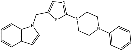 1-([2-(4-PHENYLPIPERAZINO)-1,3-THIAZOL-5-YL]METHYL)-1H-INDOLE Struktur