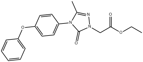 ETHYL 2-[3-METHYL-5-OXO-4-(4-PHENOXYPHENYL)-4,5-DIHYDRO-1H-1,2,4-TRIAZOL-1-YL]ACETATE Struktur