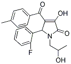 5-(2-FLUOROPHENYL)-3-HYDROXY-1-(2-HYDROXYPROPYL)-4-(4-METHYLBENZOYL)-1,5-DIHYDRO-2H-PYRROL-2-ONE Struktur