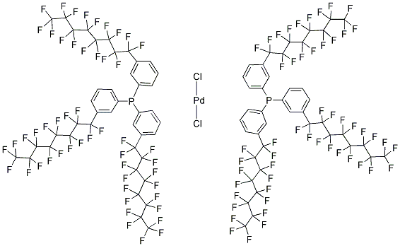 BIS[TRIS(3-(HEPTADECAFLUOROOCTYL)PHENYL)PHOSPHINE]PALLADIUM(II) DICHLORIDE Struktur