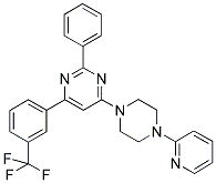 2-PHENYL-4-(4-PYRIDIN-2-YL-PIPERAZIN-1-YL)-6-(3-TRIFLUOROMETHYL-PHENYL)-PYRIMIDINE Struktur