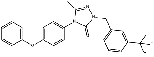 5-METHYL-4-(4-PHENOXYPHENYL)-2-[3-(TRIFLUOROMETHYL)BENZYL]-2,4-DIHYDRO-3H-1,2,4-TRIAZOL-3-ONE Struktur