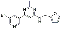 6-(5-BROMOPYRIDIN-3-YL)-N-(2-FURYLMETHYL)-2-METHYLPYRIMIDIN-4-AMINE Struktur