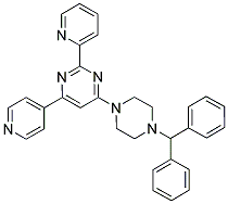 4-(4-BENZHYDRYL-PIPERAZIN-1-YL)-6-PYRIDIN-4-YL-2-PYRIDIN-2-YL-PYRIMIDINE Struktur