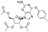 2-AMINO-6-CHLORO-[(4-METHYLPHENYL)THIO]-9-(2',3',5'-TRI-O-ACETYL-BETA-D-RIBOFURANOSYL)PURINE Struktur