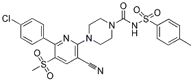 4-[6-(4-CHLOROPHENYL)-3-CYANO-5-(METHYLSULFONYL)PYRIDIN-2-YL]-N-((4-METHYLPHENYL)SULFONYL)PIPERAZINE-1-CARBOXAMIDE Struktur