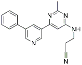 3-([2-METHYL-6-(5-PHENYLPYRIDIN-3-YL)PYRIMIDIN-4-YL]AMINO)PROPANENITRILE Struktur