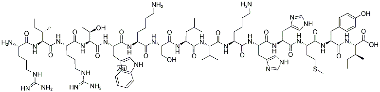 H-ARG-ILE-ARG-THR-TRP-LYS-SER-LEU-VAL-LYS-HIS-HIS-MET-TYR-ILE-OH Struktur