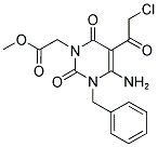 [4-AMINO-3-BENZYL-5-(2-CHLORO-ACETYL)-2,6-DIOXO-3,6-DIHYDRO-2H-PYRIMIDIN-1-YL]-ACETIC ACID METHYL ESTER Struktur