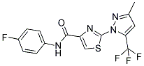 N-(4-FLUOROPHENYL)-2-[3-METHYL-5-(TRIFLUOROMETHYL)-1H-PYRAZOL-1-YL]-1,3-THIAZOLE-4-CARBOXAMIDE Struktur