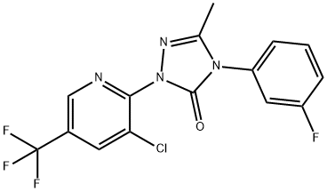 2-[3-CHLORO-5-(TRIFLUOROMETHYL)-2-PYRIDINYL]-4-(3-FLUOROPHENYL)-5-METHYL-2,4-DIHYDRO-3H-1,2,4-TRIAZOL-3-ONE Struktur