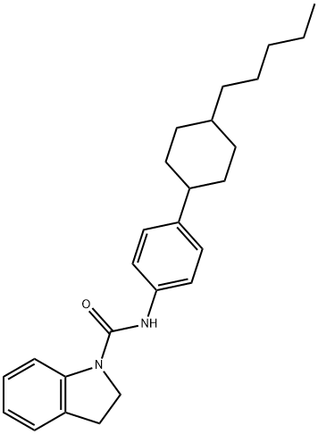 N-[4-(4-PENTYLCYCLOHEXYL)PHENYL]-1-INDOLINECARBOXAMIDE Struktur