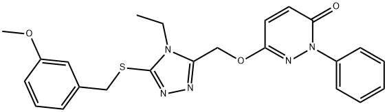 6-((4-ETHYL-5-[(3-METHOXYBENZYL)SULFANYL]-4H-1,2,4-TRIAZOL-3-YL)METHOXY)-2-PHENYL-3(2H)-PYRIDAZINONE Struktur